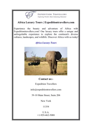 Africa Luxury Tours Expeditiontravellers.com