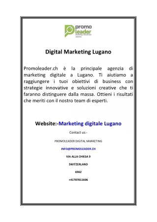 Digital Marketing Lugano