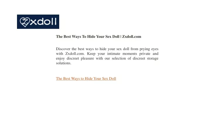 the best ways to hide your sex doll zxdoll com