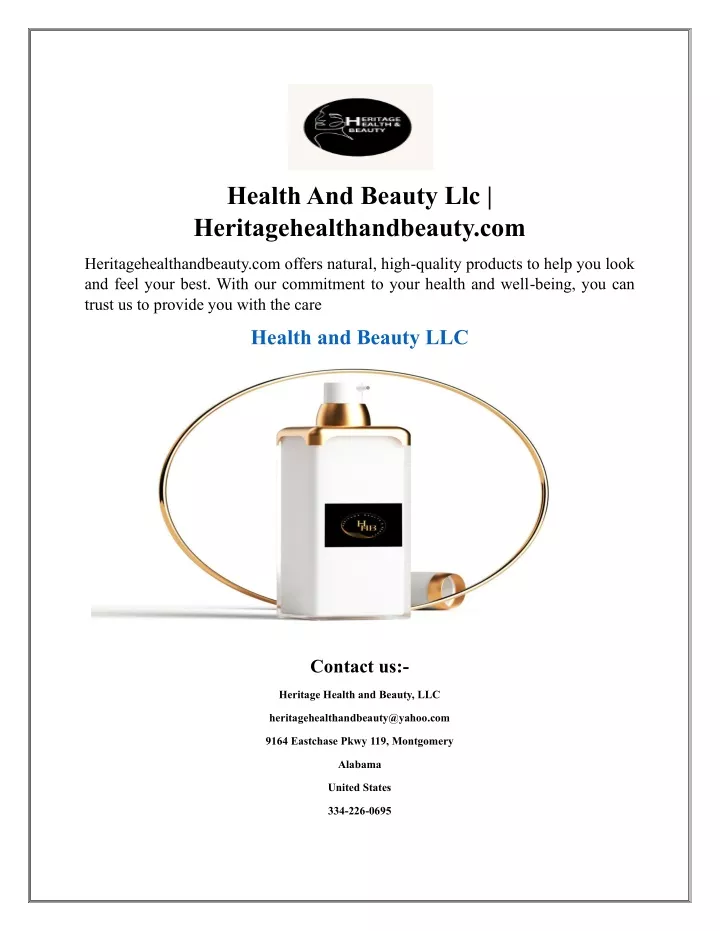 health and beauty llc heritagehealthandbeauty com