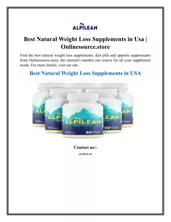 best natural weight loss supplements