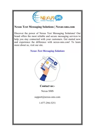 Nexus Text Messaging Solutions  Nexus-sms.com