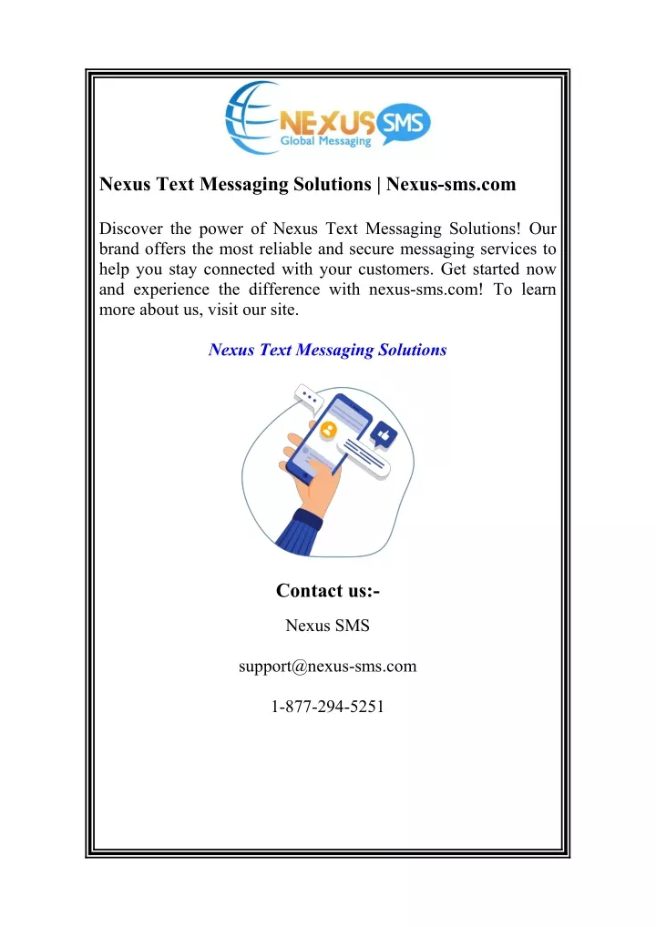 nexus text messaging solutions nexus sms com