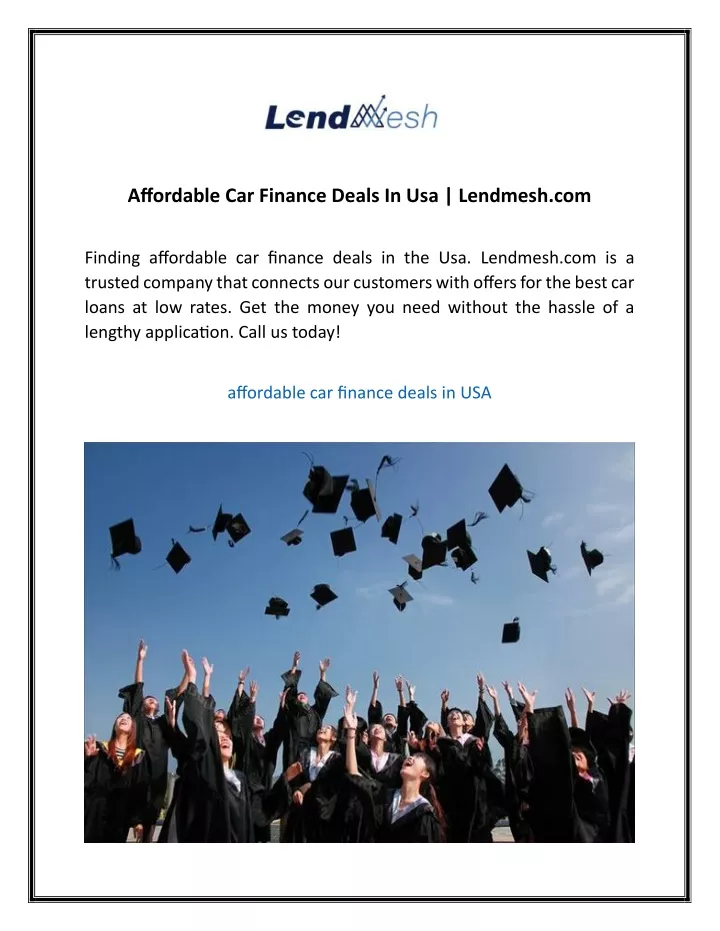 affordable car finance deals in usa lendmesh com