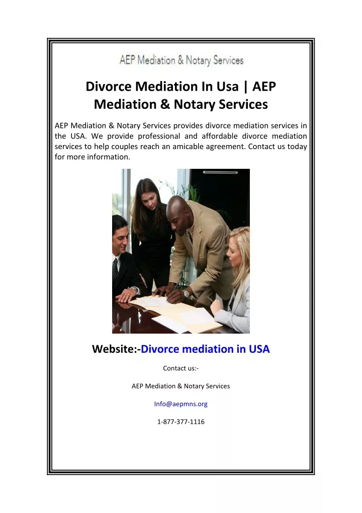 divorce mediation in usa aep mediation notary
