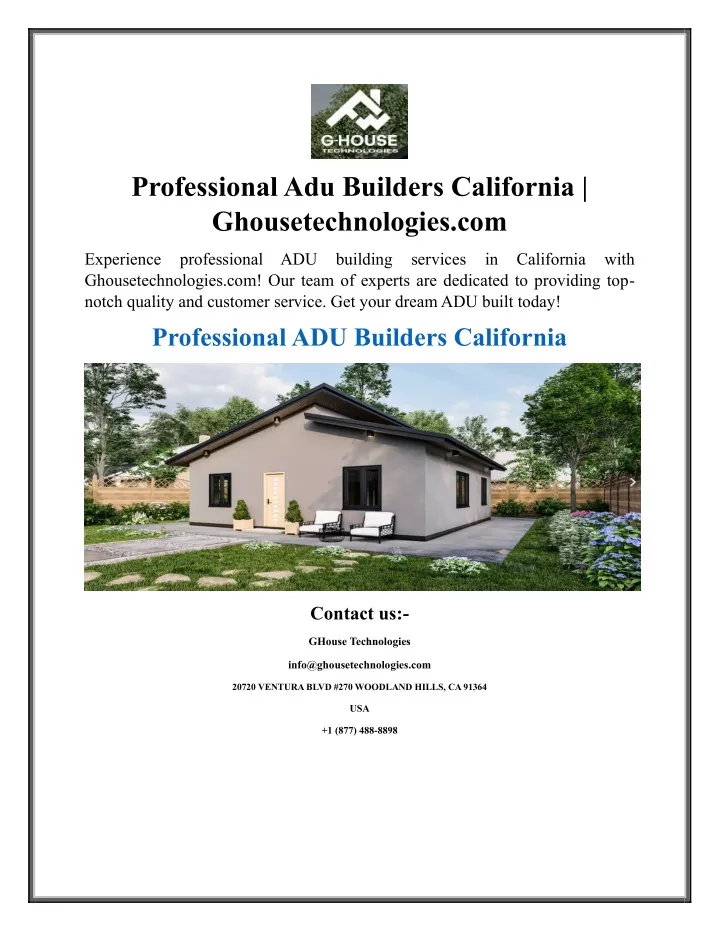 professional adu builders california