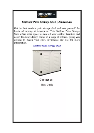 Outdoor Patio Storage Shed  Amazon.ca
