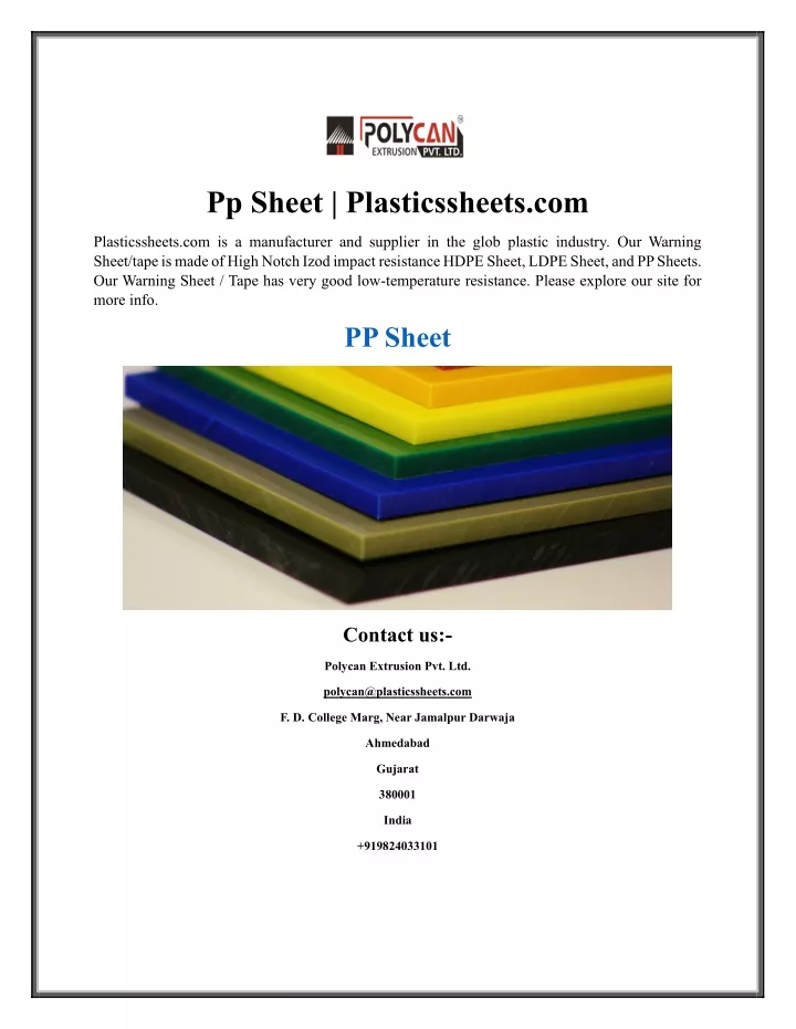 pp sheet plasticssheets com