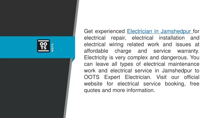 get experienced electrician in jamshedpur