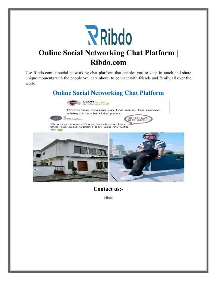 online social networking chat platform ribdo com