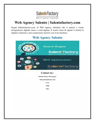 Web Agency Salento  Salentofactory.com