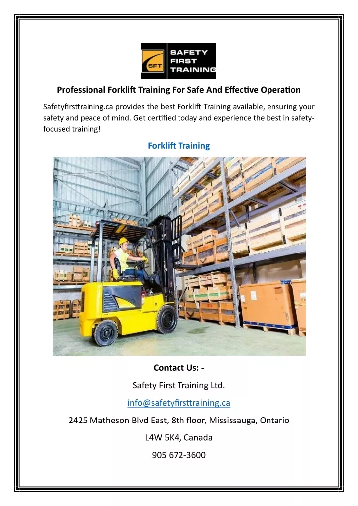 professional forklift training for safe