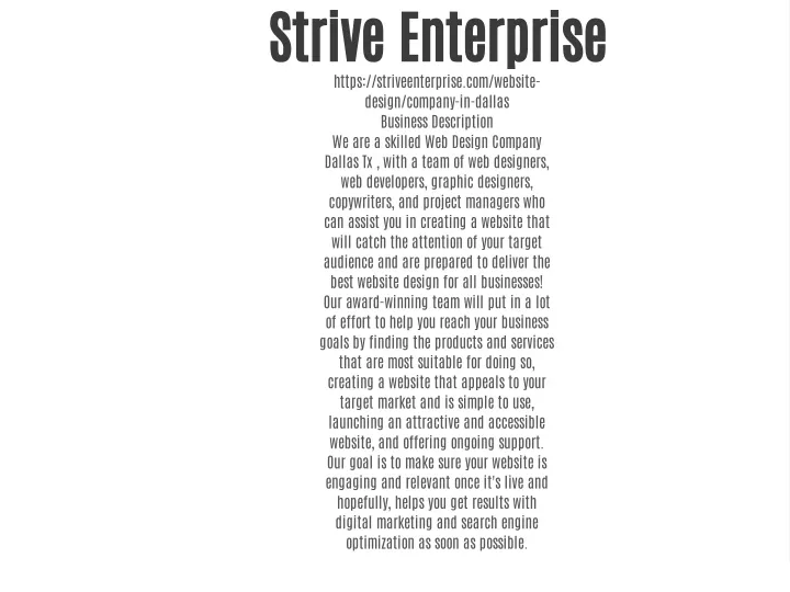 strive enterprise https striveenterprise