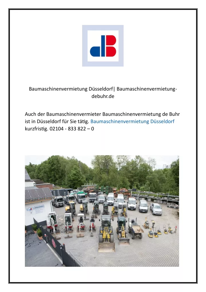 baumaschinenvermietung d sseldorf