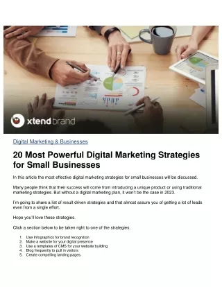 Most Powerful Digital Marketing  StrategiesFor Small Business