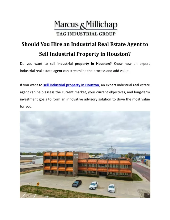 should you hire an industrial real estate agent to