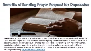 Benefits of Sending Prayer Request for Depression