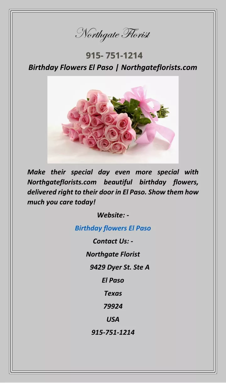 birthday flowers el paso northgateflorists com