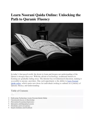 Learn Noorani Qaida Online - Unlocking the Path to Quranic Fluency