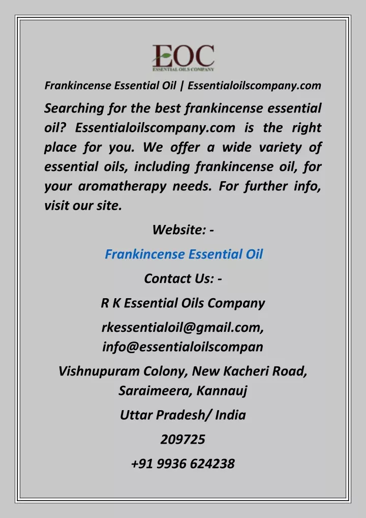 frankincense essential oil essentialoilscompany