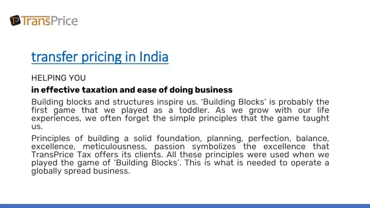 transfer pricing in india