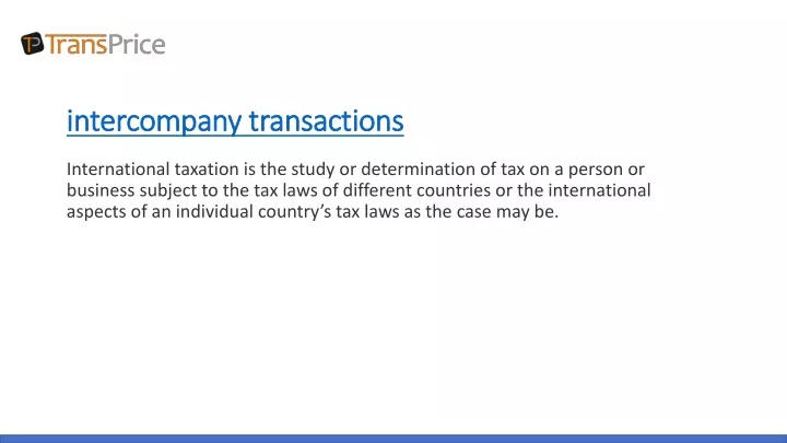 intercompany transactions intercompany