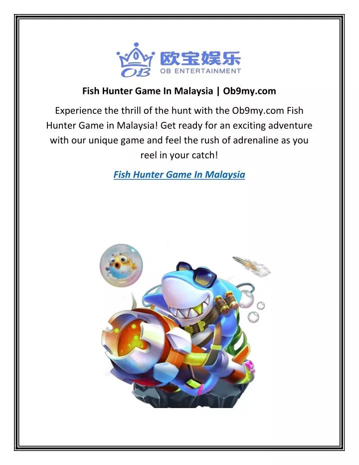 fish hunter game in malaysia ob9my com