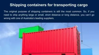 Shipping containers for transporting cargo