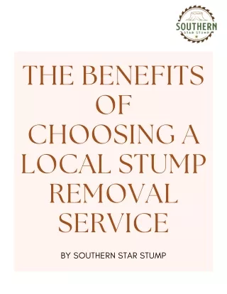 The Benefits of Choosing a Local Stump Removal Service