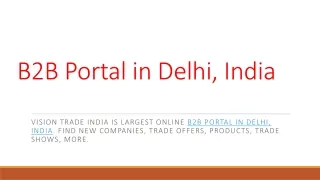 Online B2B Portal in Delhi, India June- 2023