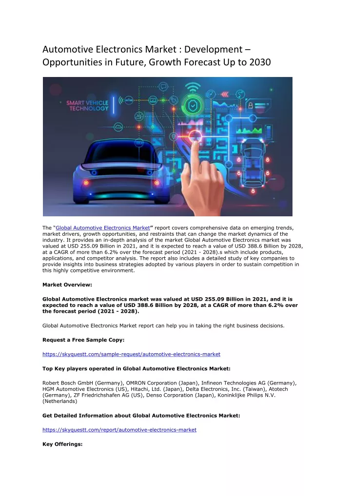 automotive electronics market development