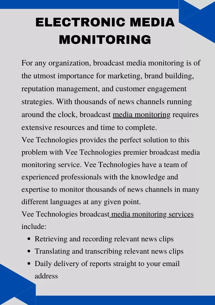 electronic media monitoring