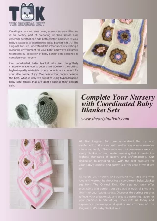 Complete Your Nursery with Coordinated Baby Blanket Sets