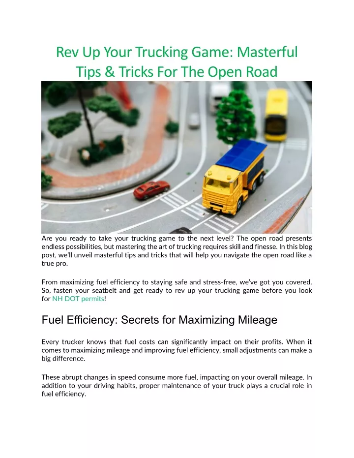 rev up your trucking game masterful tips tricks