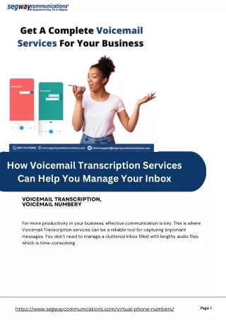 How Voicemail Transcription Services Can Help You Manage Your Inbox