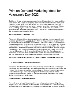 Print on Demand Marketing Ideas for Valentine's Day 2022