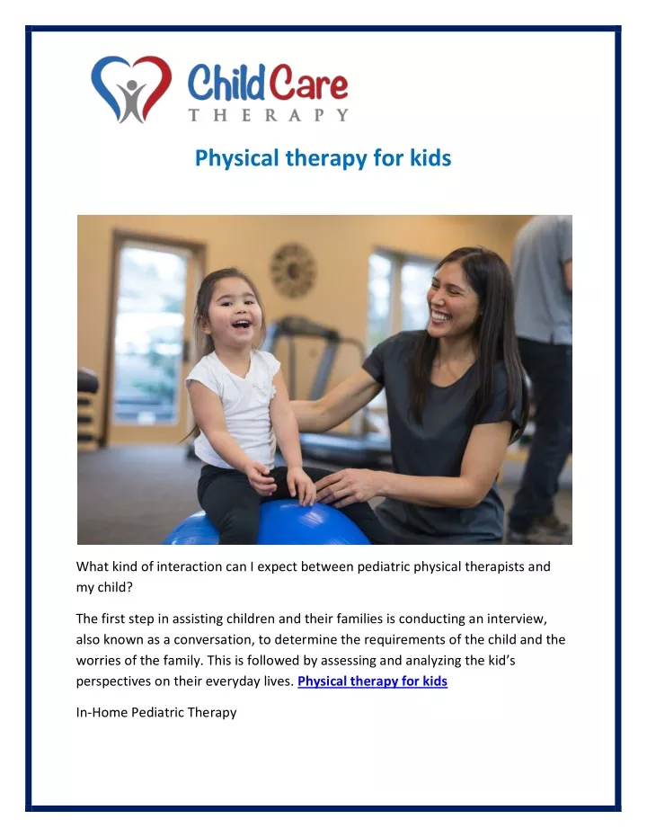 physical therapy for kids