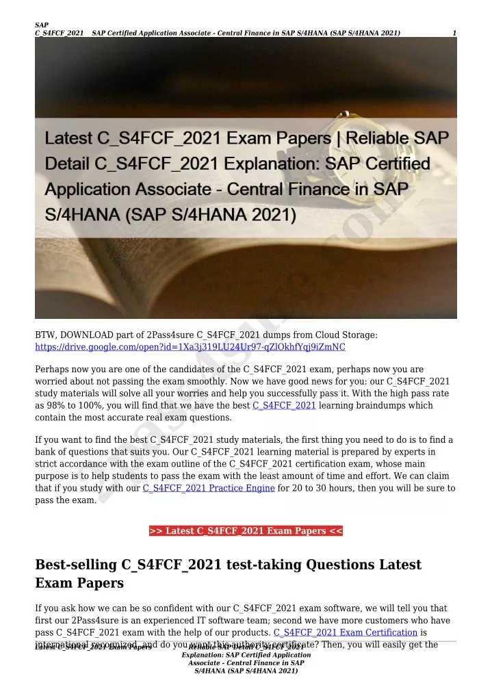 sap c s4fcf 2021