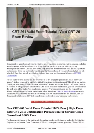 CRT-261 Valid Exam Tutorial | Valid CRT-261 Exam Review