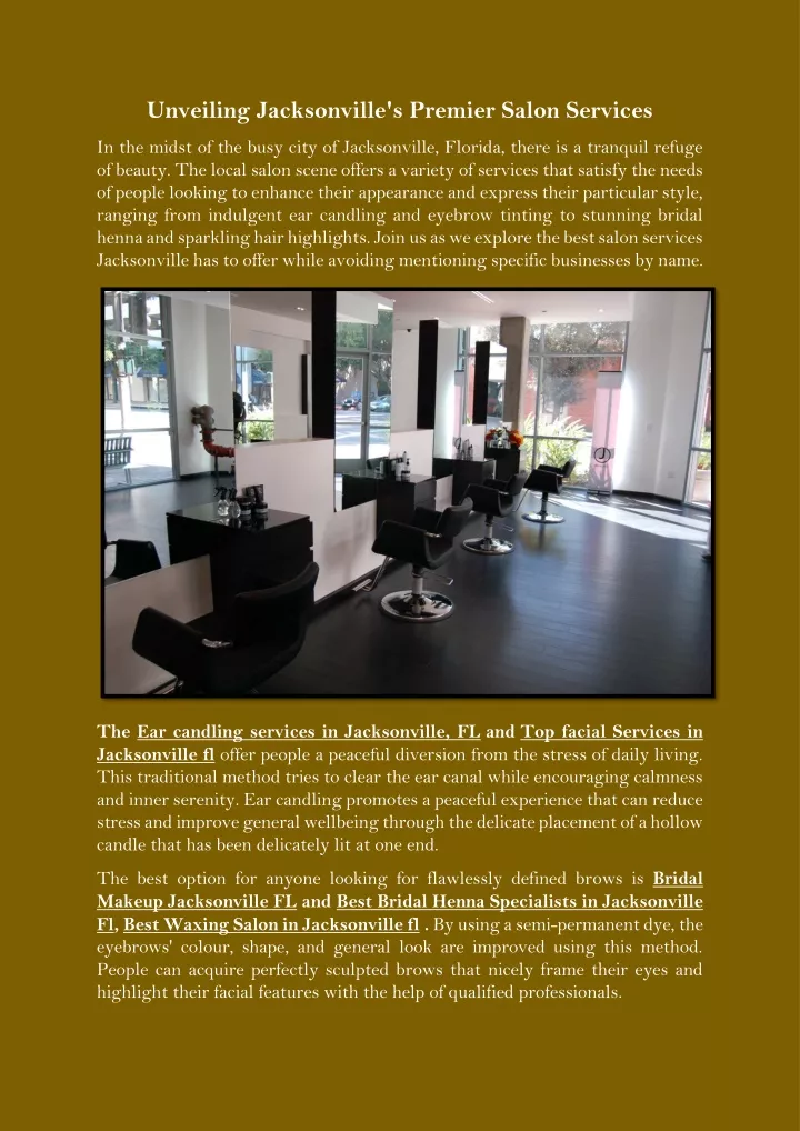 unveiling jacksonville s premier salon services