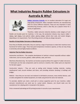 what industries require rubber extrusions