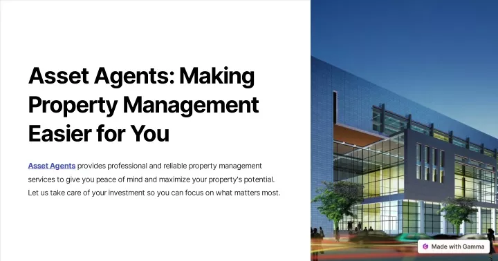 asset agents making property management easier