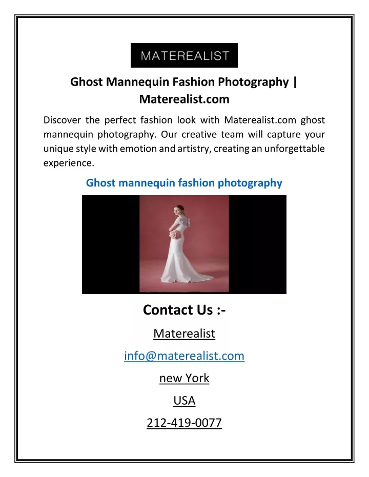 ghost mannequin fashion photography materealist