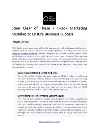 Tiktok For Business Marketing