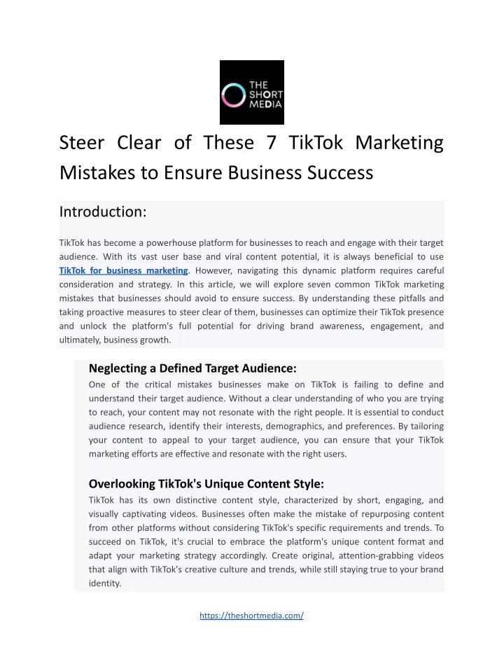steer clear of these 7 tiktok marketing mistakes