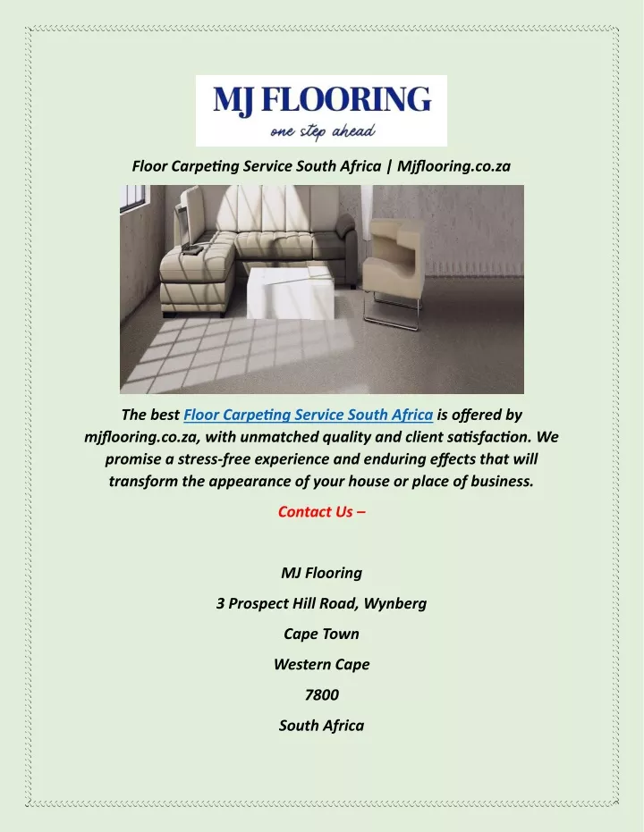floor carpeting service south africa mjflooring