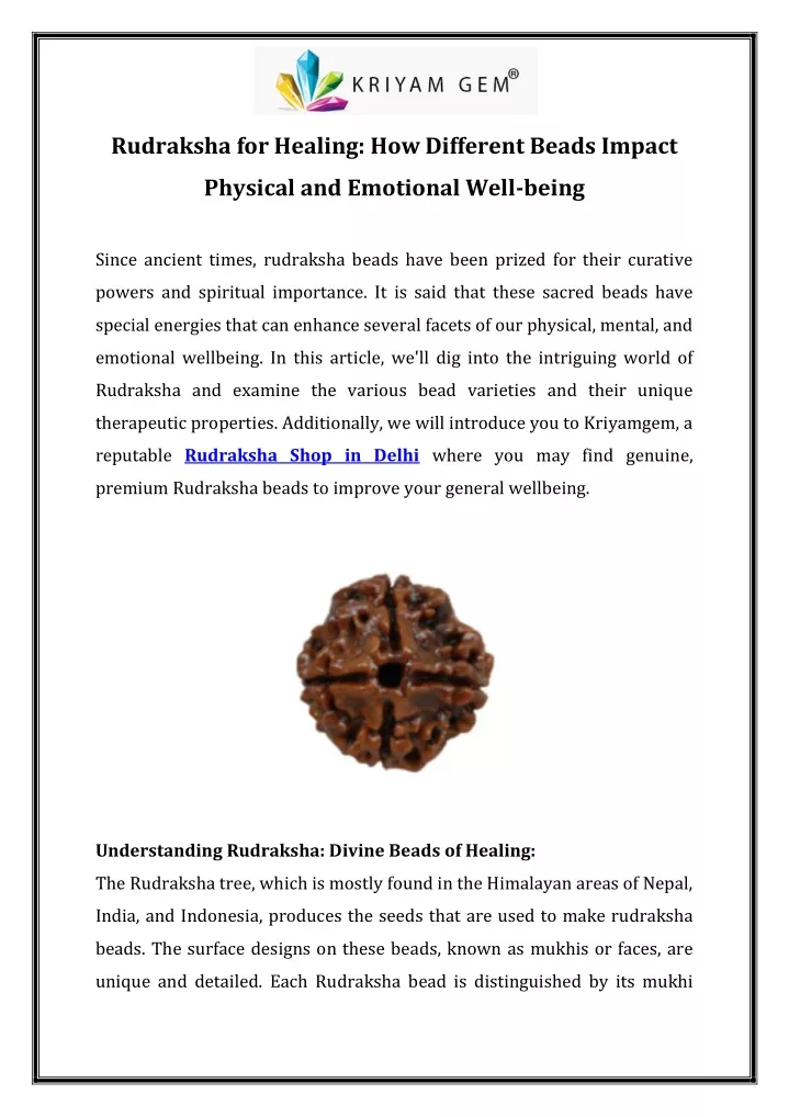 rudraksha for healing how different beads impact