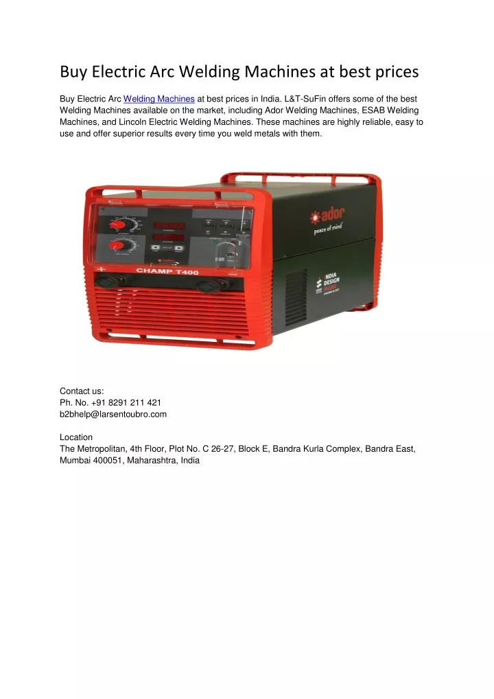 buy electric arc welding machines at best prices