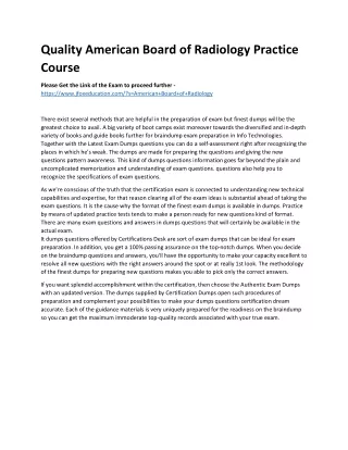 quality american board of radiology practice