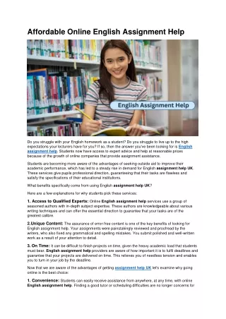affordable online english assignment help